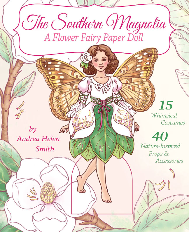 The Southern Magnolia Flower Fairy Paper Doll - Click Image to Close